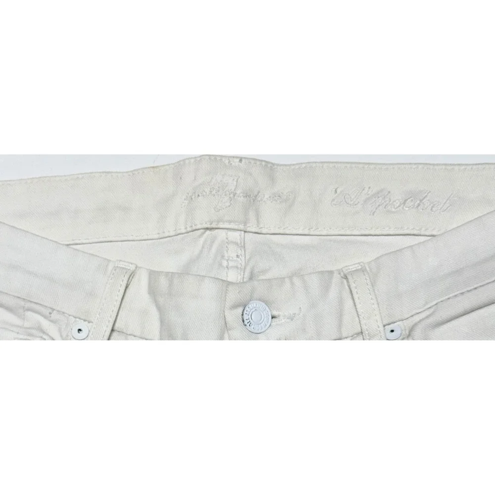 7 For All‎ Mankind A Pocket White Flare Jeans Size 30 Low Rise Bootcut Stretch